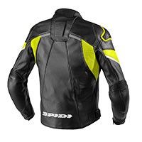 Spidi Ignite Leather Jacket Black Fluo Yellow