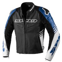 Giacca Pelle Spidi Track Warrior Nera Blu