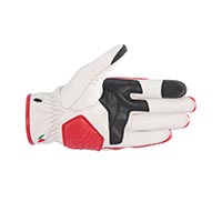 Guantes de cuero Alpinestars Dyno blanco rojo