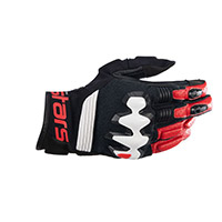 Guantes de cuero Alpinestars Halo negro blanco rojo