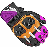 Berik Sprint 2.0 Leather Gloves Black Orange Fuchsia
