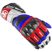 Berik Pista 2.0 Gants En Cuir Noir Blanc Bleu Rouge