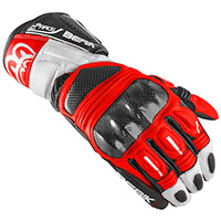 Guantes de piel Berik Pista 2.0 negro blanco rojo fluo