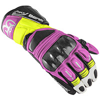 Berik Pista 2.0 Leather Gloves Black Yellow Fuchsia