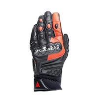 Dainese Carbon 4 Short Gloves Black Red Fluo