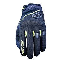 Five Rs3 Evo Airflow Gloves Black Fluo Yellow