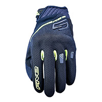 Guanti Five RS3 Evo Airflow nero gisllo fluo