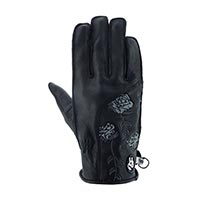 Helstons Flower Ete Lady Leather Gloves Black