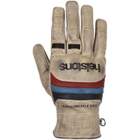 Helstons Mora Handschuhe beige blau rot