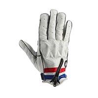 Helstons Ziper Ete Leather Gloves White Yellow