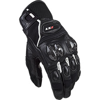 Guantes de cuero LS2 Spark 2 negro blanco