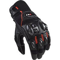 Ls2 Spark 2 Leather Gloves Black Red