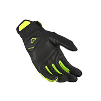 Macna Obtain Leather Gloves Black Yellow Fluo
