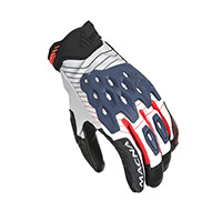 Guantes Macna Tanami blanco rojo azul