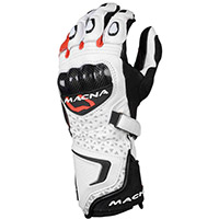 Guantes Macna Track R blanco negro rojo