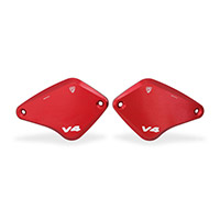 Tapones Depósito Aceite CNC Racing Diavel V4 rojo