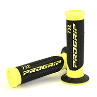 Manopole Progrip 732 Open End Nero Giallo Fluo