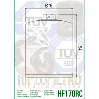 HI-FLO レーシングオイルフィルター HF170BRC - img 2