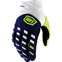 Guantes 100% Airmatic navy blanco