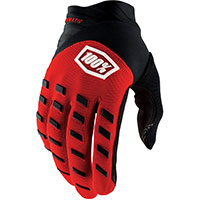 Guantes 100% Airmatic rojo negro