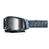 100% Racecraft 2 Battleship Goggle Silver Mirrored