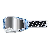 Maschera 100% Racecraft 2 Mixos Specchiato Argento