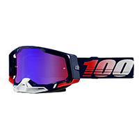 100% Racecraft 2 Republic Goggle Red Blue Mirrored