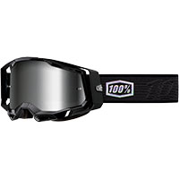 100% Racecraft 2 Topo nero argento specchiato