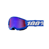 100% Strata 2 Blue Goggle Mirrored Blue Red