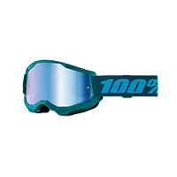 100% Strata 2 Navy Goggle Mirrored Red