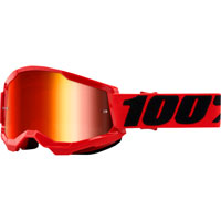 100% Strata 2 Red Goggle Red Mirror