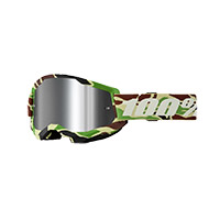 100% Strata 2 War Camo Goggle Mirrored Silver