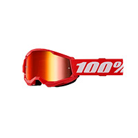 100% Strata 2 Youth Goggle Red Mirrored Kid