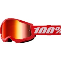 100% Strata 2 Red Goggle Mirrored Red