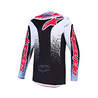 Camiseta Alpinestars Fluid Drag blanco rojo fluo