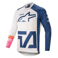 Maillot Alpinestars Racer Compass 2021 Blanc Bleu