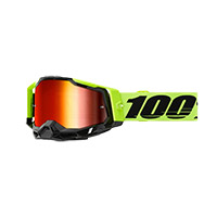 Masque 100% Racecraft 2 Neon Jaune Miroir