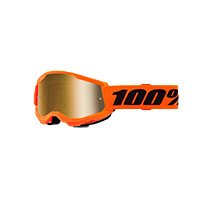 Maschera 100% Strata 2 Youth Neon Arancio Oro