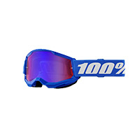 100% Strata 2 Youth Goggle Blue Mirrored Red Kid