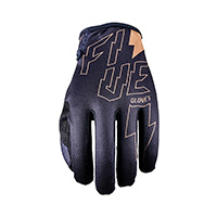 Fünf MXF4 Graphics Thunderbolt Handschuhe schwarz gold