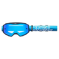 Maschera O Neal B-10 Striped V.26 Blu Specchiato