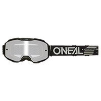 Maschera O Neal B-10 Solid Mirror Nero Argento