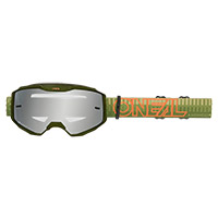 Maschera O Neal B-10 Striped V.26 Verde Specchiato