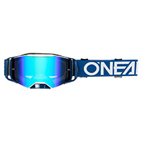 O Neal B-55 Cram Schutzbrille weiß verspiegelt blau