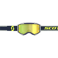 Scott Fury Goggle Blue Grey Lens Chrome Yellow - 2