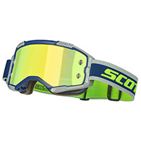 Scott Fury Goggle Blue Grey Lens Chrome Yellow - 3