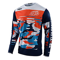 Maillot Troy Lee Designs Gp Formula Camo Orange Bleu