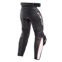 Pantalón de cuero Dainese Delta 3 rojo blanco