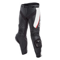 Pantalón de cuero Dainese Delta 3 rojo blanco