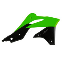 RACETECH INFERIOR RADIATOR SCOOPS KAWASAKI KXF 250 13/16 FLUO GREEN